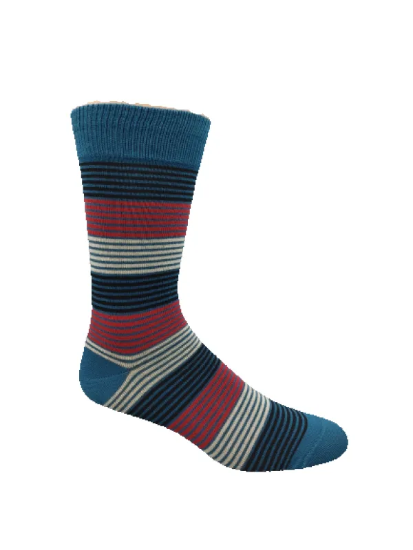 Multi Stripe Cotton Dress/Casual Socks  (CLEARANCE) sold by Great Sox