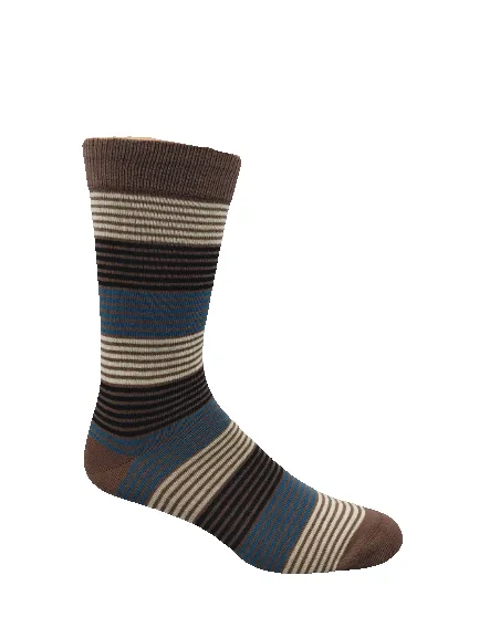 Multi Stripe Cotton Dress/Casual Socks (CLEARANCE) sold by Great Sox product image thumbnail 2