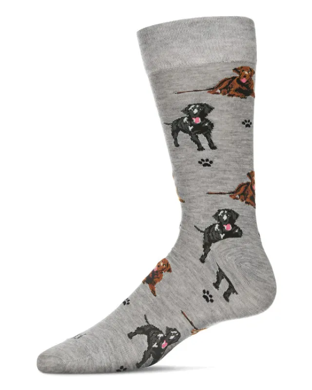 "Labradors" Bamboo Crew Socks by Me Moí - Large made by MeMoi