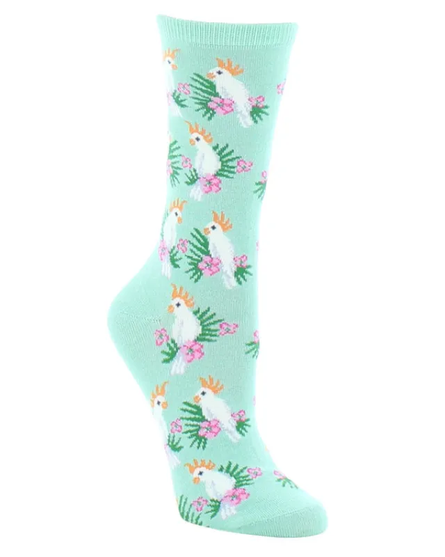 "Cockatoo" Bamboo Crew Socks by Me Moí - Medium - (CLEARANCE) sold by Great Sox
