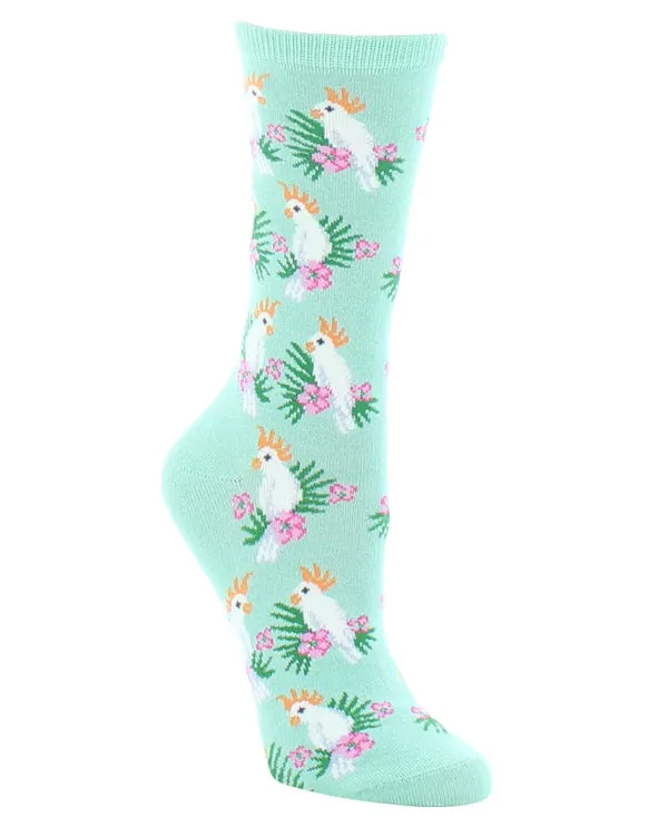 "Cockatoo" Bamboo Crew Socks by Me Moí - Medium - (CLEARANCE) sold by Great Sox
