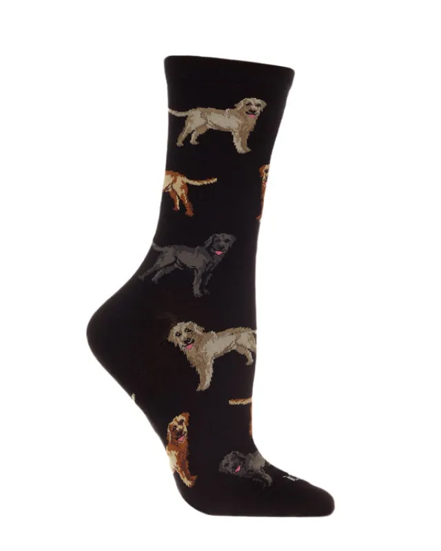 "Lovely Labradors" Bamboo Crew Socks by Me Moí - Medium made by MeMoi