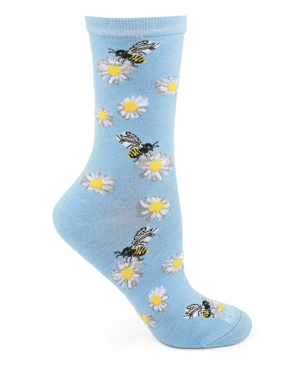 "Daisy Bees" Bamboo Crew Socks by Me Moí - Medium sold by Great Sox product image thumbnail 2