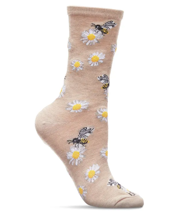 "Daisy Bees" Bamboo Crew Socks by Me Moí - Medium sold by Great Sox