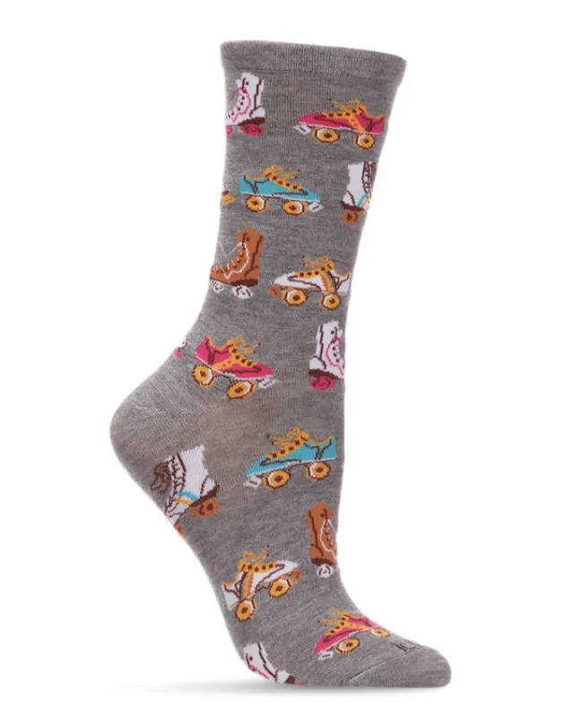 "Roller Party" Bamboo Crew Socks by Me Moí - Medium made by MeMoi