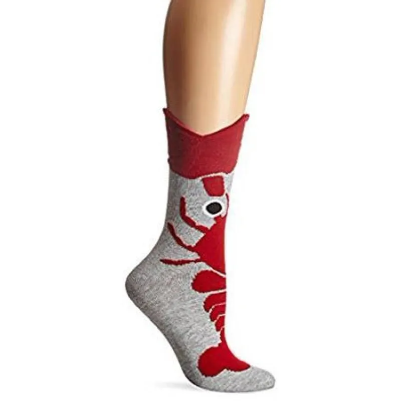 Wide Mouth Lobster Cotton Crew Socks by K.Bell - Medium sold by Great Sox