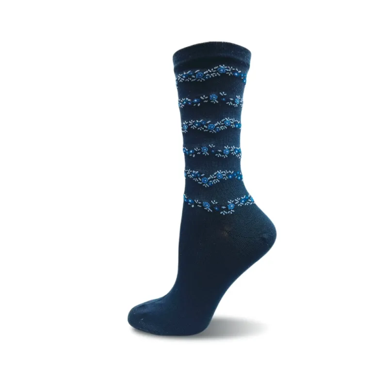 Bamboo Dress "Flower Line" Diabetic Socks by Wellness - Medium sold by Great Sox