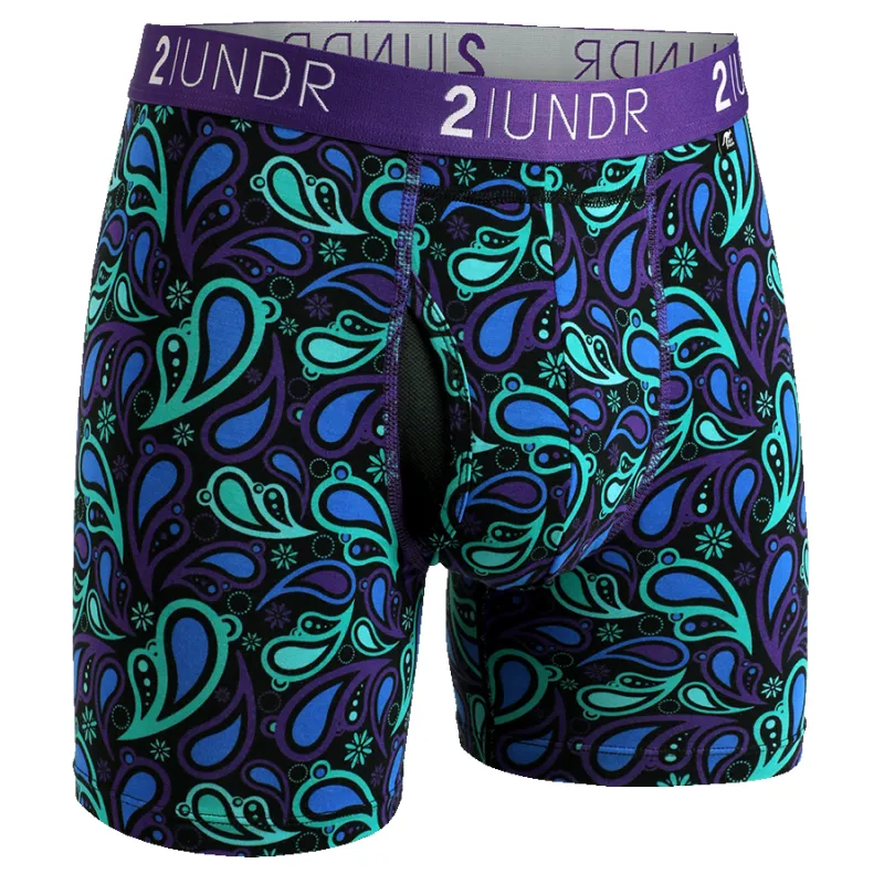 2UNDR Day Shift 6" Boxer Brief - Peacock Paisley made by Great Sox