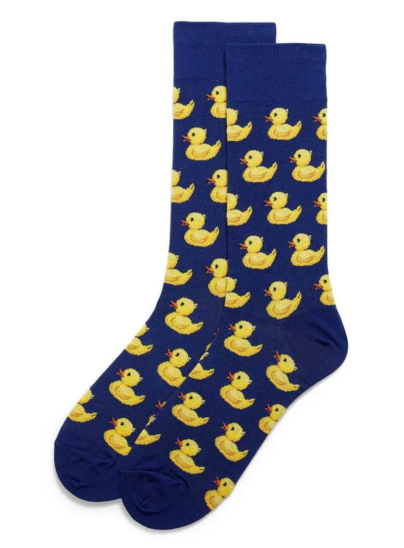 "Rubber Ducks" Cotton Crew Socks by Hot Sox - Medium sold by Great Sox