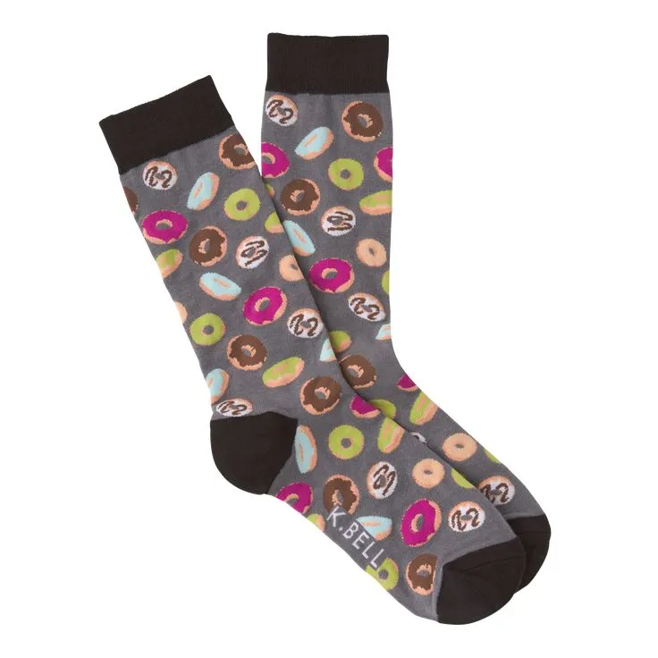 "Donuts" Crew Socks by K Bell - Large sold by Great Sox