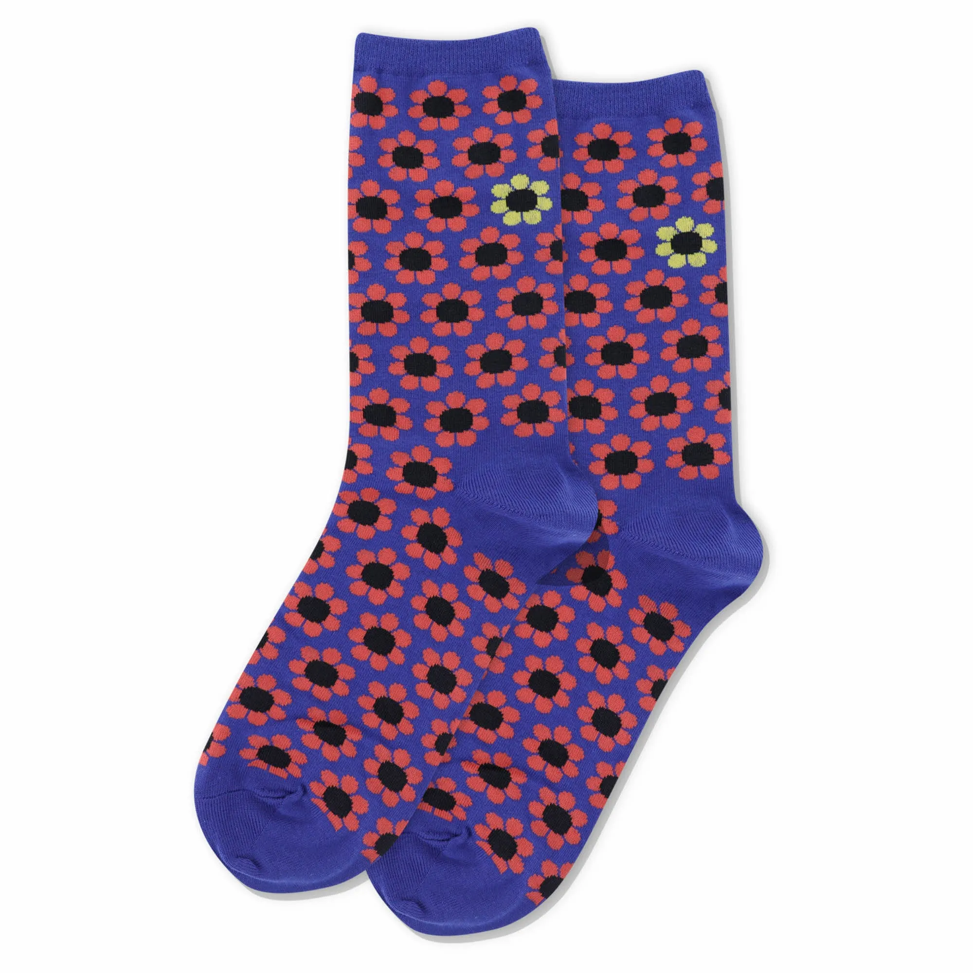 "Daisy" Cotton Crew Socks by Hot Sox - Medium sold by Great Sox