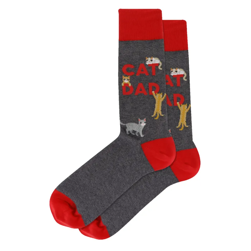 "Cat Dad" Crew Socks by Hot Sox - Large made by Hot Sox