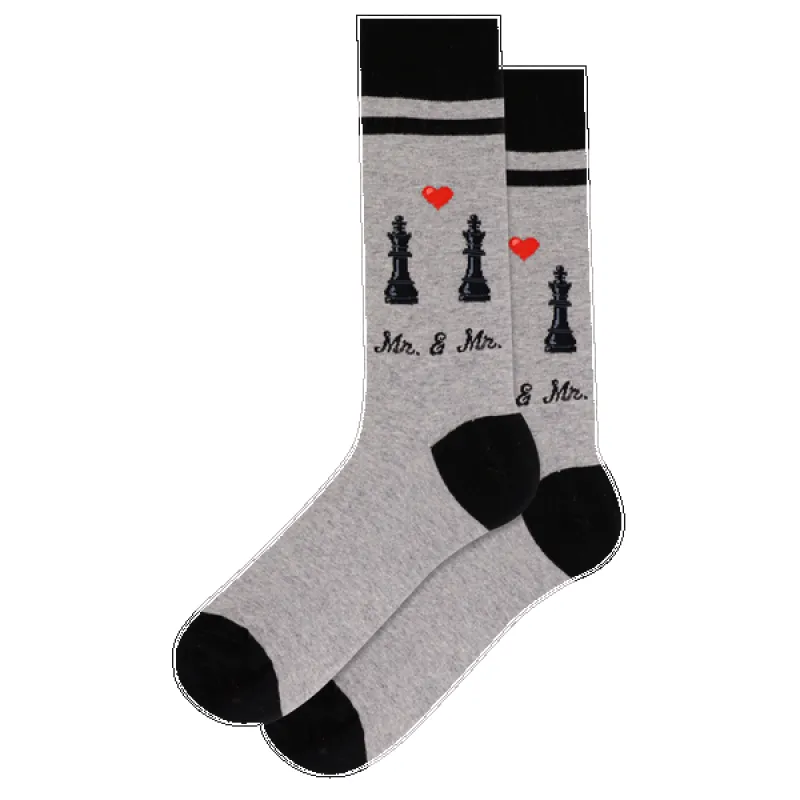"Mr. and Mr." Cotton Crew Socks by Hot Sox sold by Great Sox