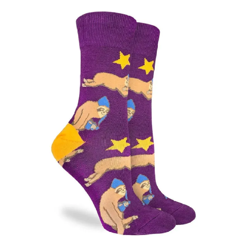 "Sleepy Sloth" Cotton Crew Socks by Good Luck Sock - SALE sold by Great Sox