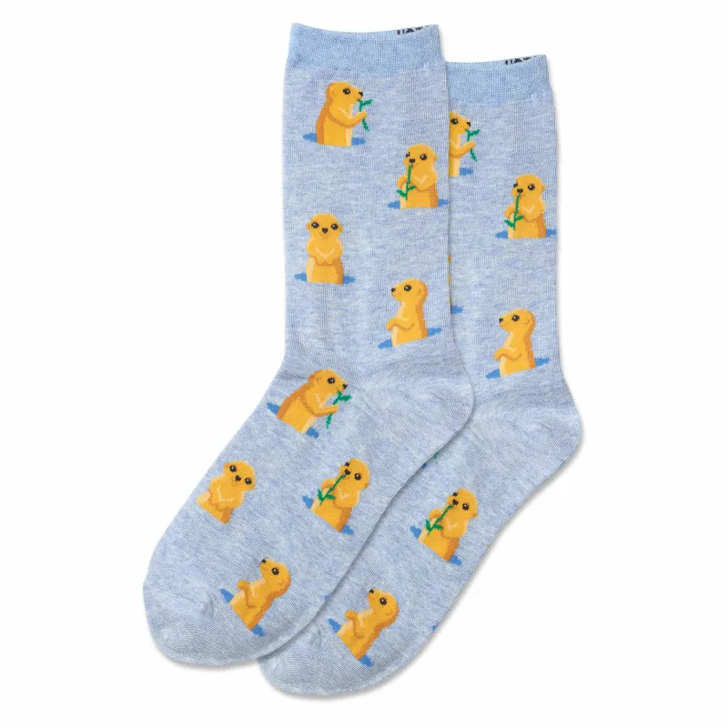 "Prairie Dog" Cotton Crew Socks by Hot Sox - Medium made by Hot Sox