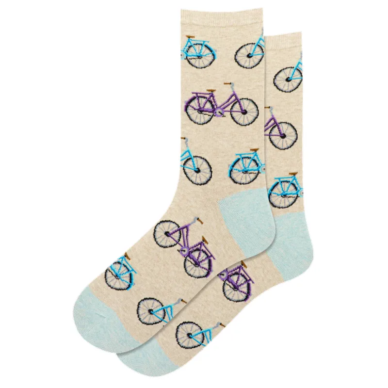 Hot Sox "Bicycles" Cotton Crew Socks - Medium sold by Great Sox
