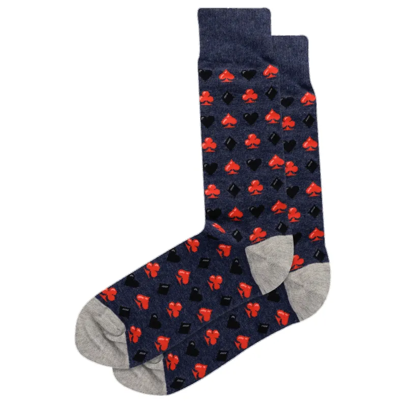 "Playing Card Suits" Crew Socks by Hot Sox - Large made by Hot Sox