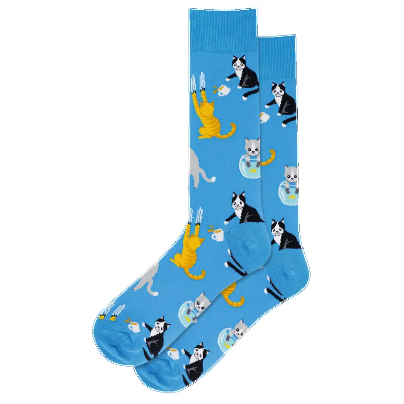 "Bad Cats" Crew Socks by Hot Sox - Large made by Hot Sox