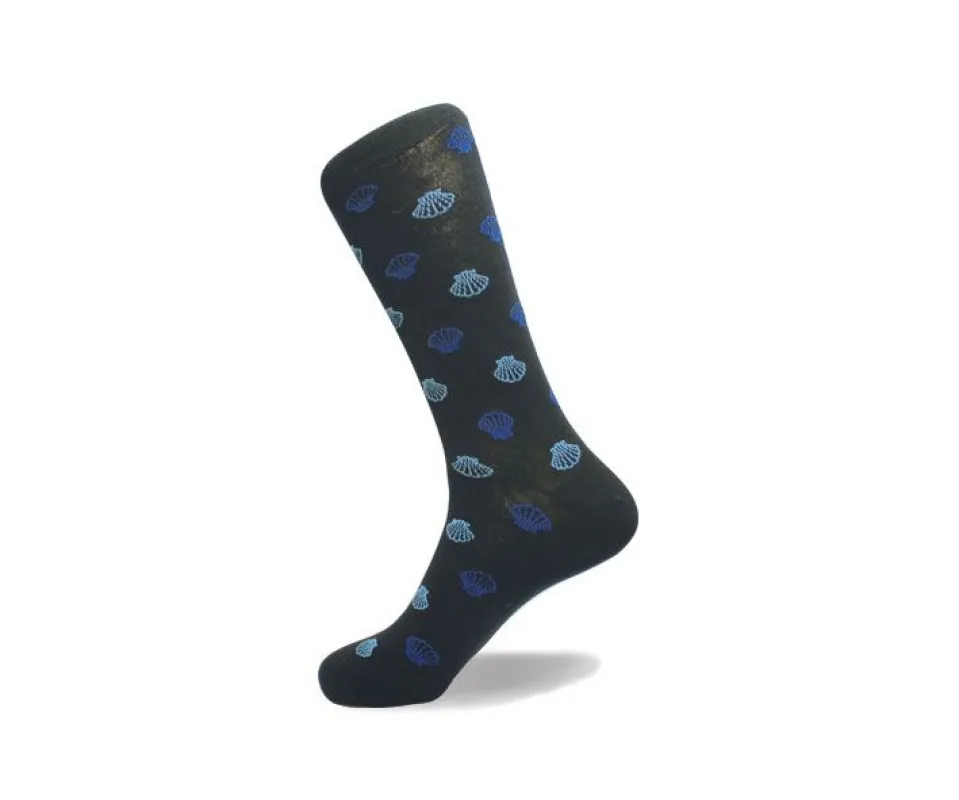Vagden Men's "Shell" Pattern Rayon from Bamboo Dress Socks sold by Great Sox