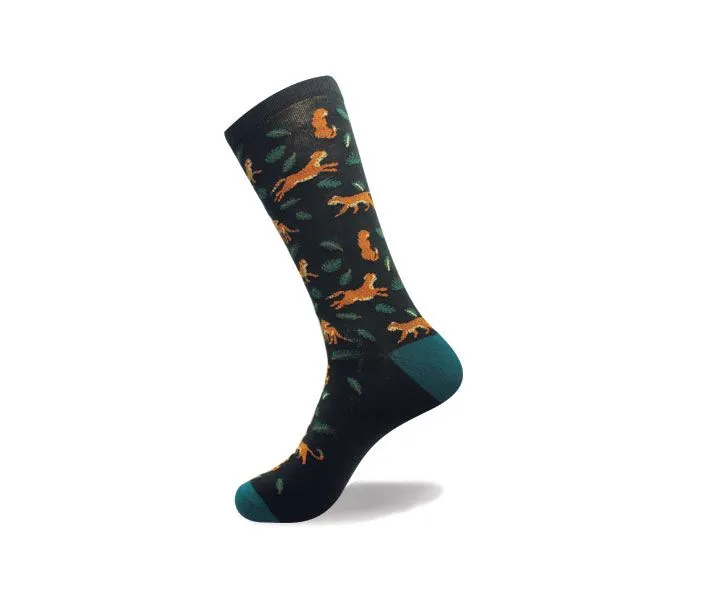 Vagden Men's "Jungle" Pattern Cotton Dress Sock sold by Great Sox