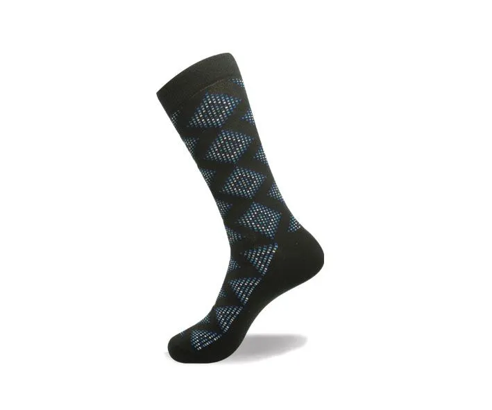 Vagden Men's "Illusion Diamond" Pattern Cotton Dress Sock sold by Great Sox