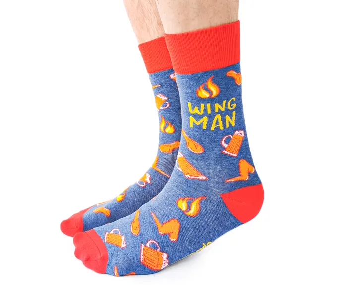 "Wing Man" Cotton Crew Socks by Uptown Sox - Large - SALE sold by Great Sox