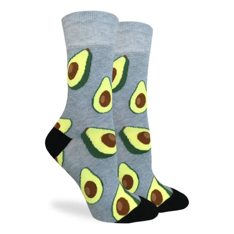 "Avocado" Cotton Crew Socks by Good Luck Sock made by Great Sox