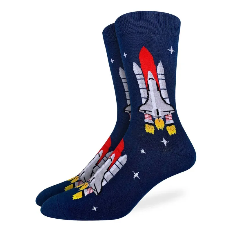 "Space Shuttle" Crew Socks by Good Luck Sock - Large made by Great Sox
