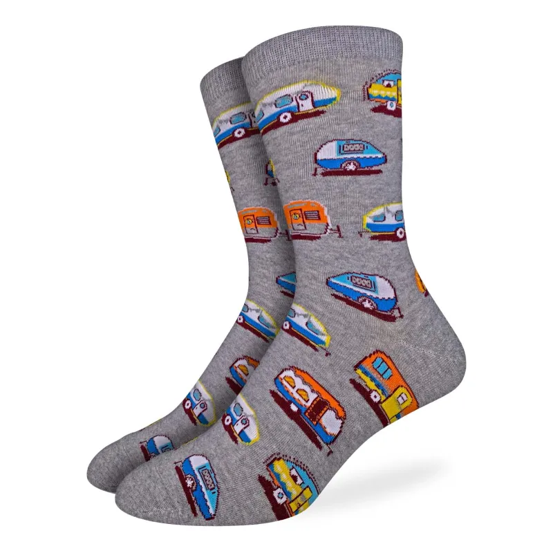 "Happy Camper" Crew Socks by Good Luck Sock sold by Great Sox