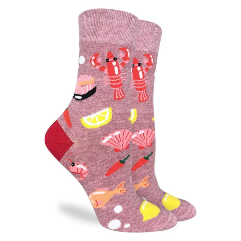 "Seafood" Crew Socks by Good Luck Sock made by Great Sox