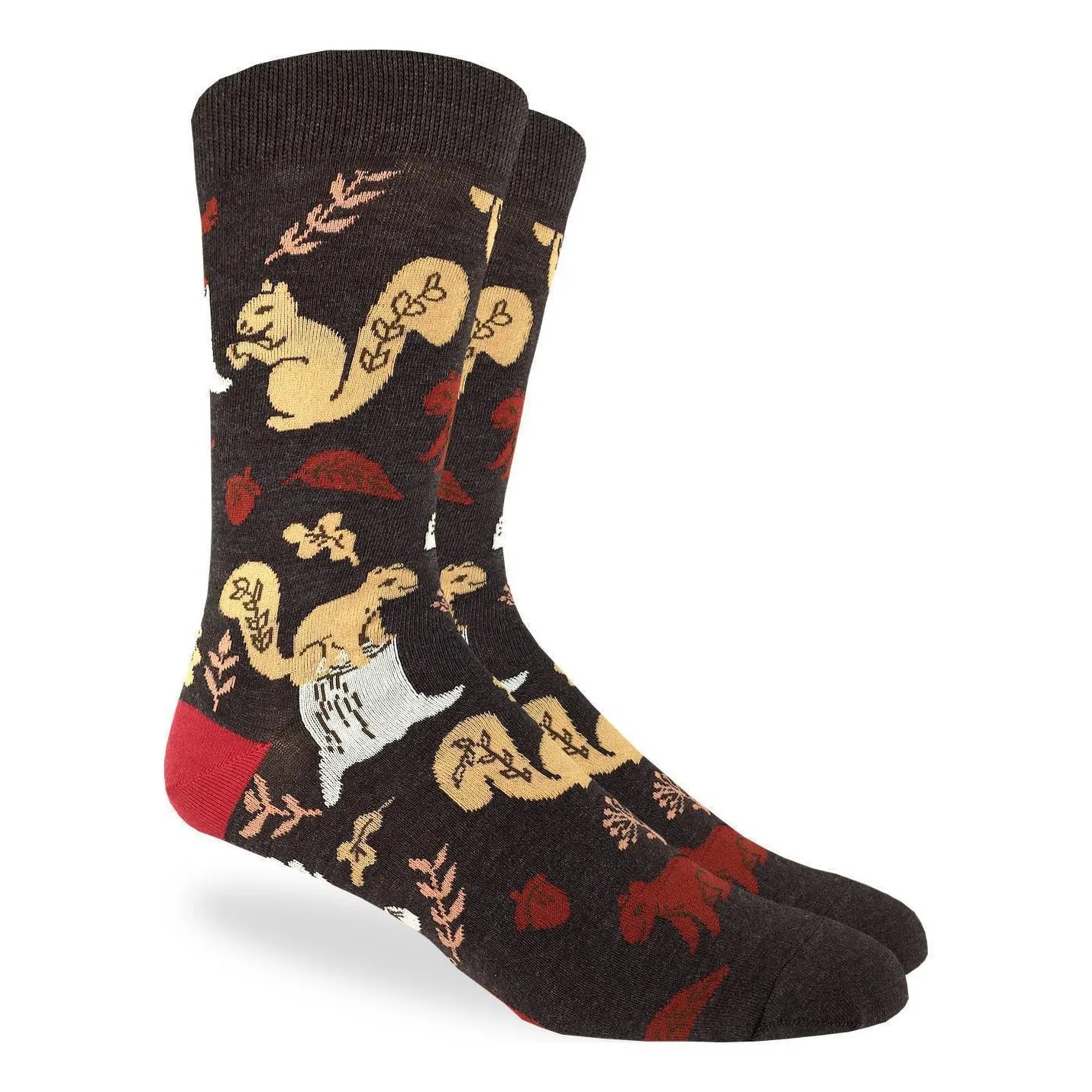"Woodland Squirrel" Cotton Crew Socks by Good Luck Sock sold by Great Sox