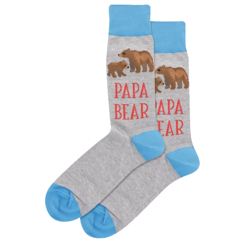 "Papa Bear" Cotton Socks by Hot Sox - Large made by Hot Sox