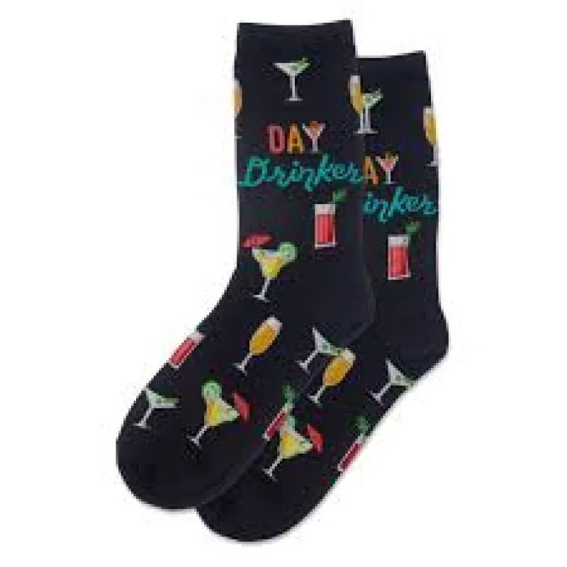 "Day Drinker" Crew Socks by Hot Sox sold by Great Sox