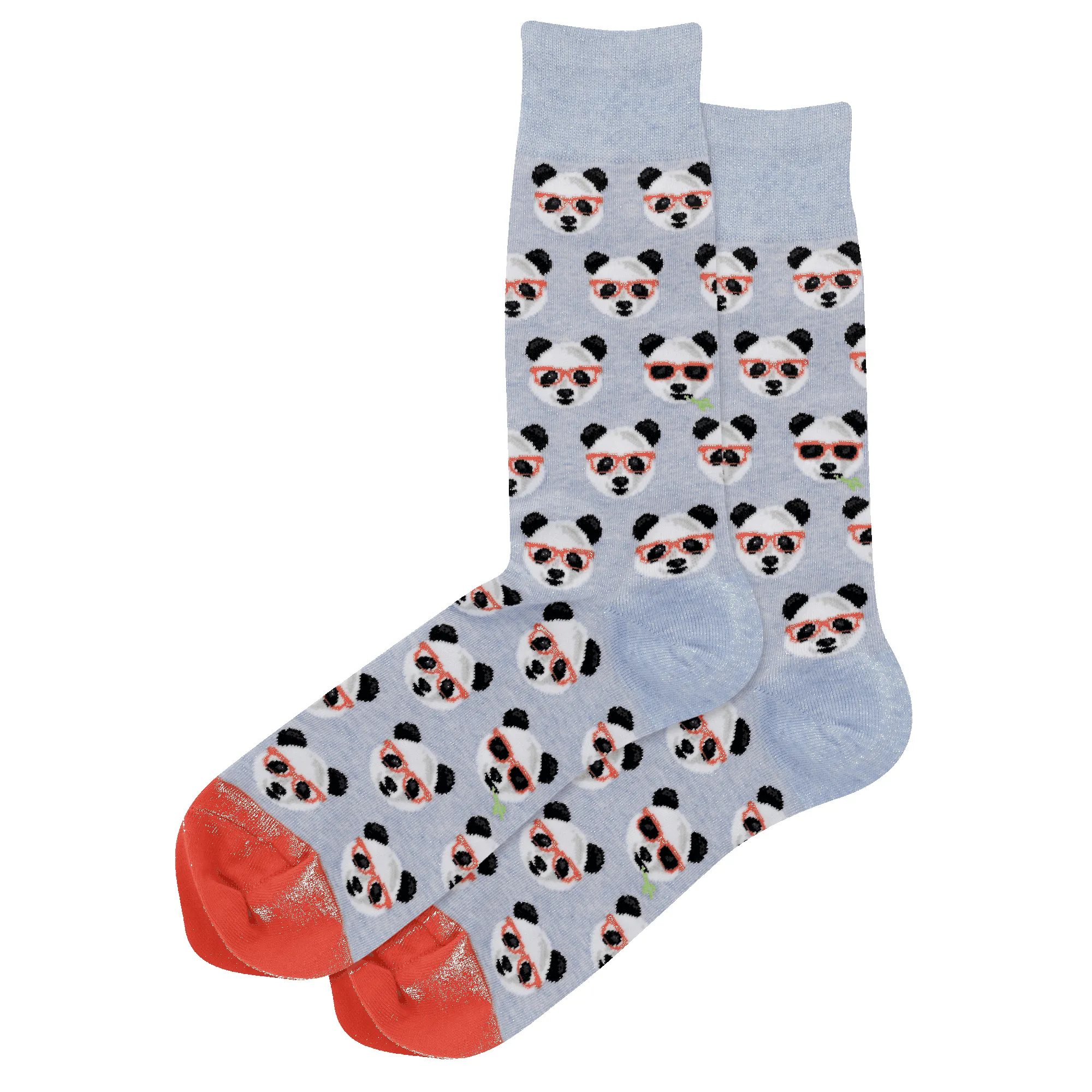 "Smart Panda" Cotton Crew Socks by Hot Sox - Large sold by Great Sox