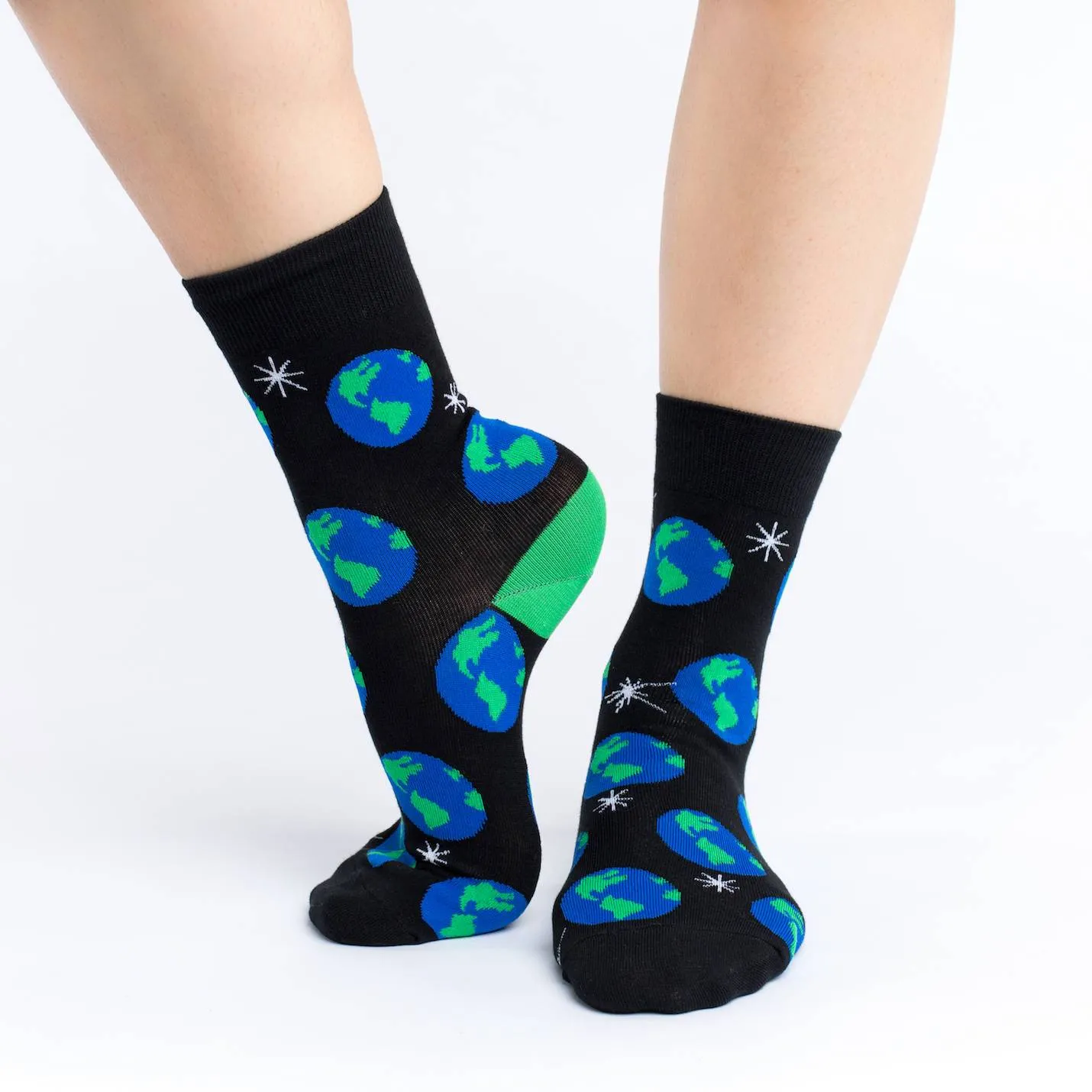 "Planet Earth" Cotton Crew Socks by Good Luck Sock sold by Great Sox product image thumbnail 2