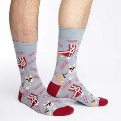 "Corgi Bacon" Cotton Crew Socks by Good Luck Sock sold by Great Sox product image thumbnail 2
