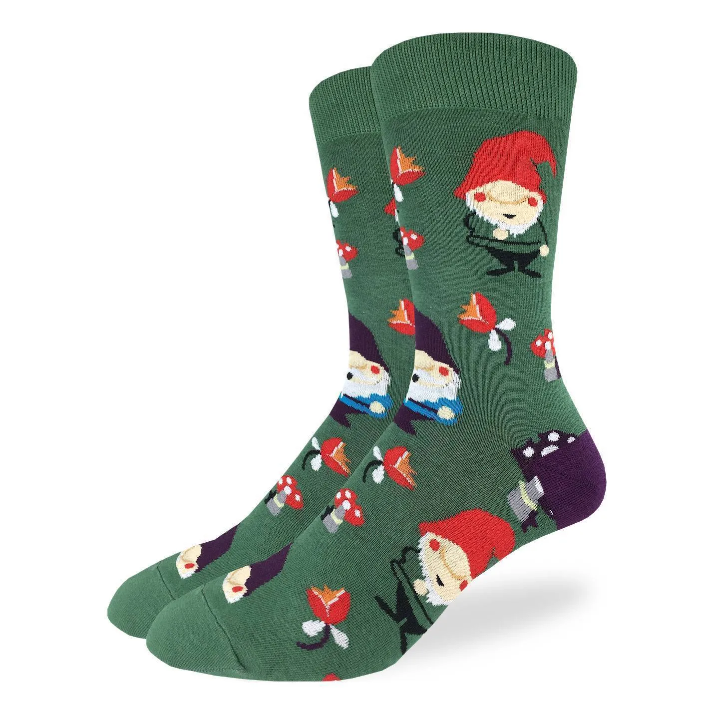 "Lawn Gnomes" Cotton Crew Socks by Good Luck Sock sold by Great Sox product image thumbnail 2