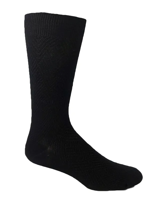 Vagden Men's "Diamond Links Pattern" Bamboo Dress Socks sold by Great Sox