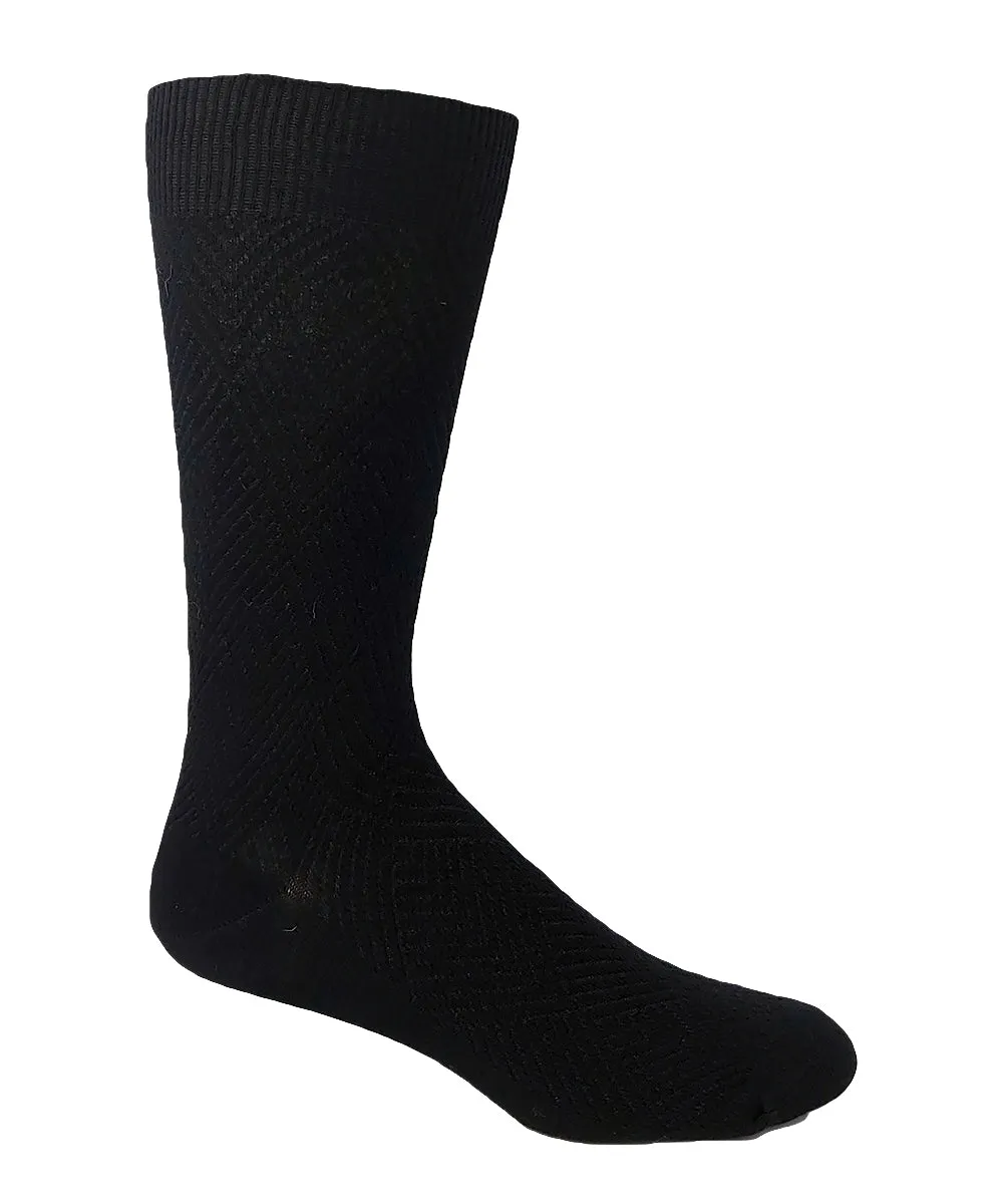 Vagden Men's "Diamond Links Pattern" Bamboo Dress Socks sold by Great Sox
