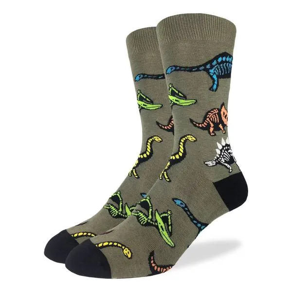 "Dinosaur Skeleton" Cotton Crew Socks by Good Luck Sock - SALE sold by Great Sox