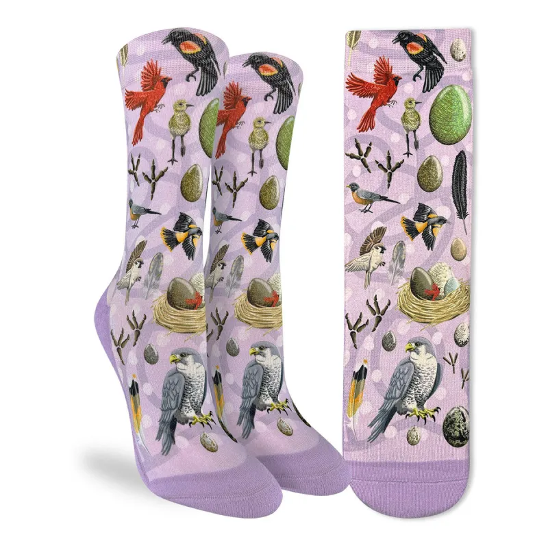 "Birds Nesting" Active Crew Socks by Good Luck Sock - Medium sold by Great Sox