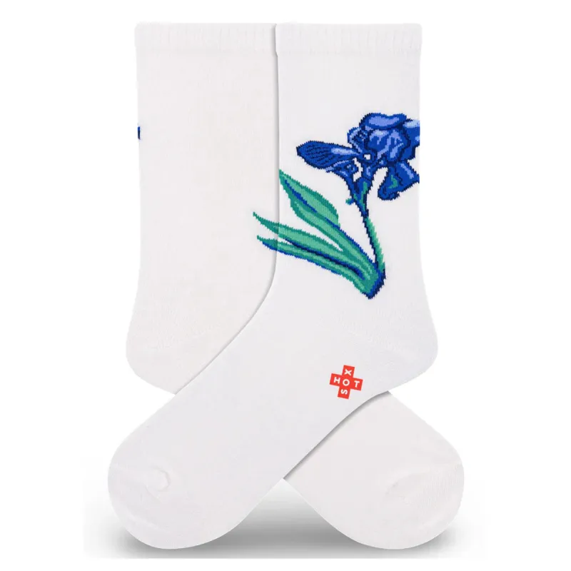 "Single Iris" Cotton Socks by Hot Sox - Medium sold by Great Sox