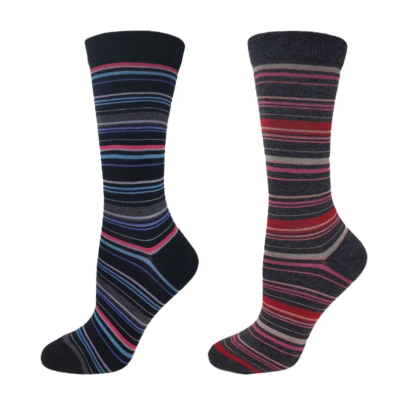 "Non-Elastic Stripes" Bamboo Dress Sock by Wellness - Medium made by Great Sox
