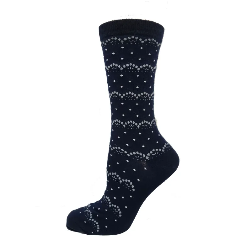 "Embroidery" Bamboo Crew Sock by Key - Medium made by Great Sox