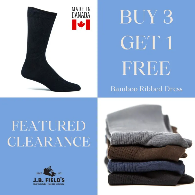 3 PAIR - J.B. Field's Bamboo Crew Dress Socks (BROWN) made by Great Sox