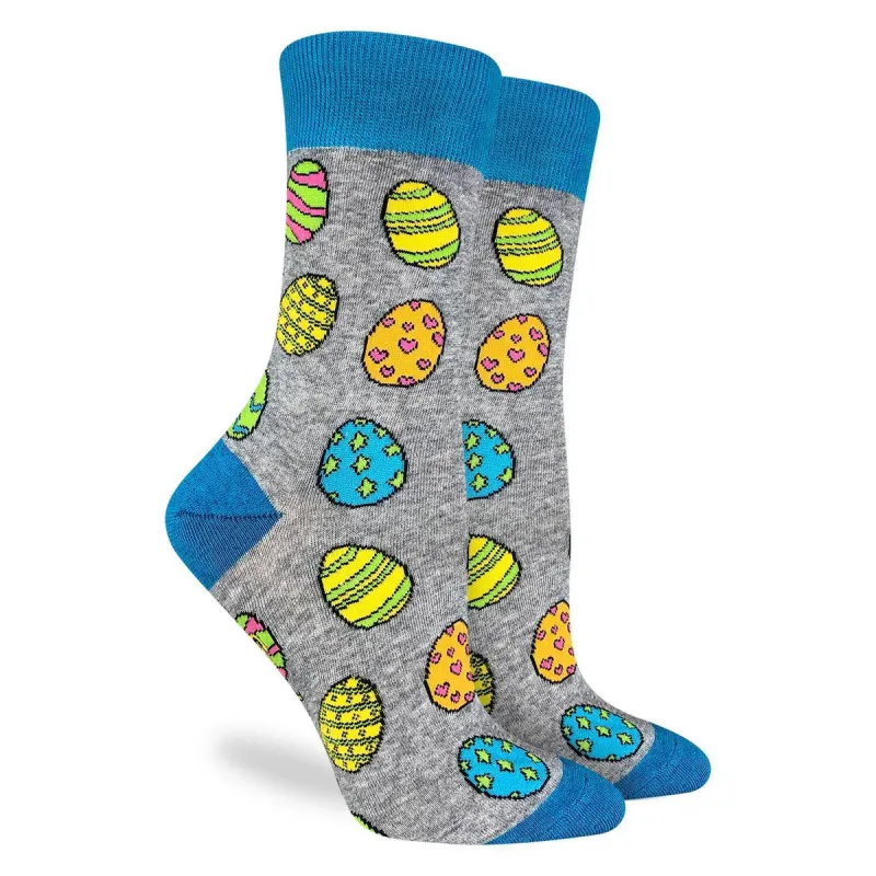 "Easter Eggs" Cotton Crew Socks by Good Luck Sock made by Great Sox
