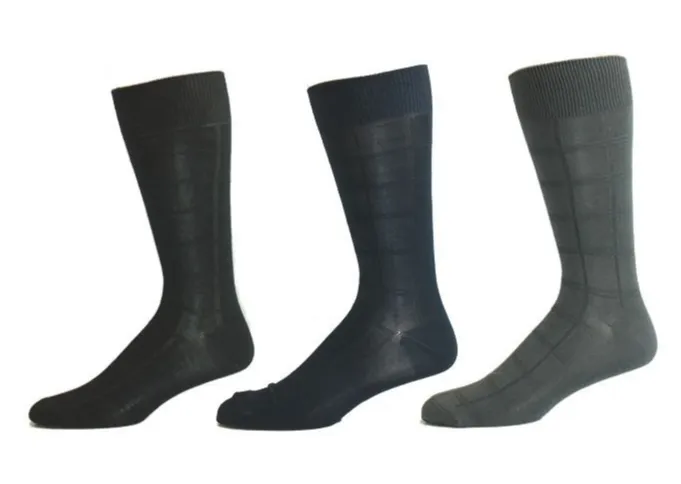 Key's "Plaid" Bamboo Dress Crew Socks - Men's sold by Great Sox