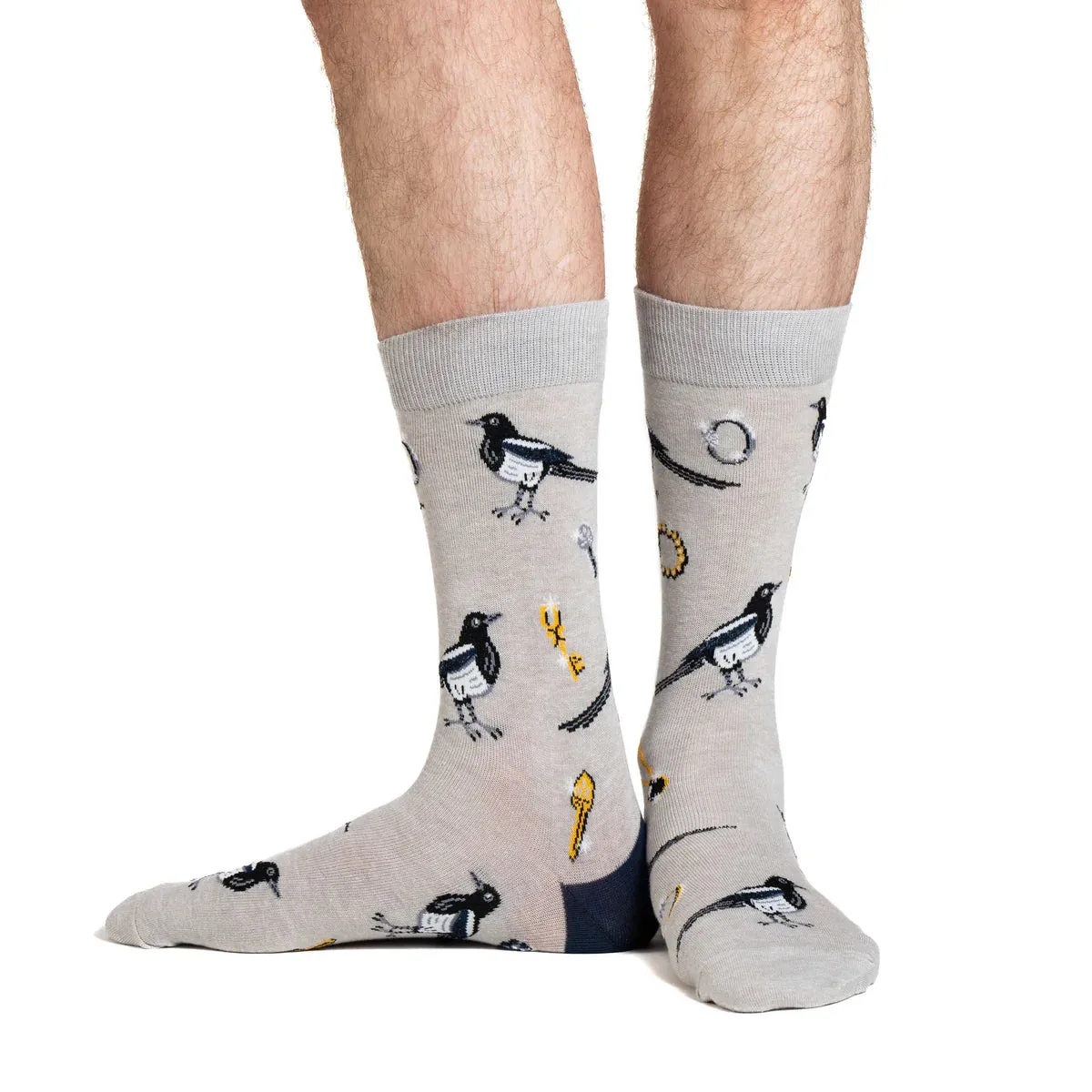 "Magpies" Cotton Crew Socks by Good Luck Sock sold by Great Sox product image thumbnail 5