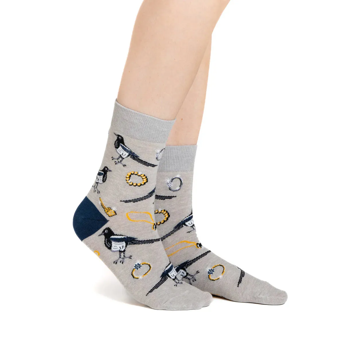 "Magpies" Cotton Crew Socks by Good Luck Sock sold by Great Sox product image thumbnail 2