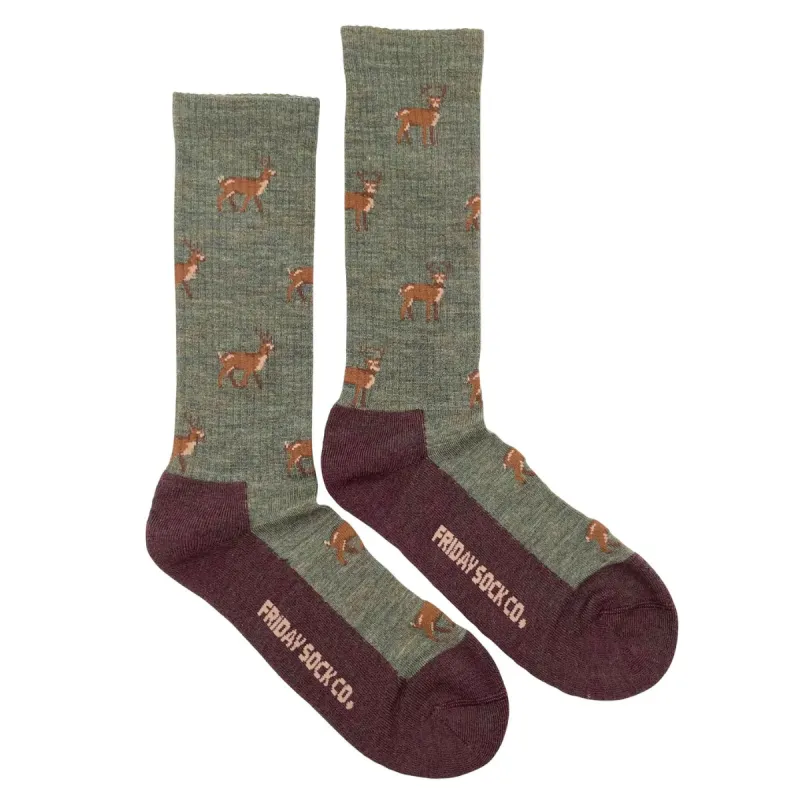 "Deer" 70% Merino Wool Socks by Friday Sock Co made by Great Sox
